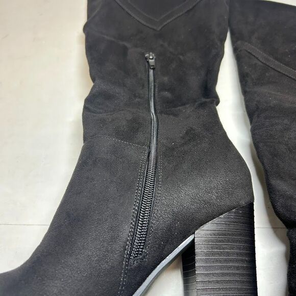 Journee Collection Womens 6.5 M XWC Black Knee High Heeled Riding Boots NIB JO7 - Picture 3 of 7